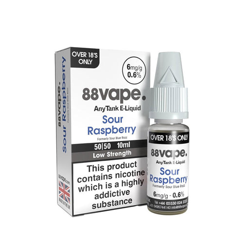 88Vape Any Tank Sour Raspberry 10ml E-Liquid- 3mg