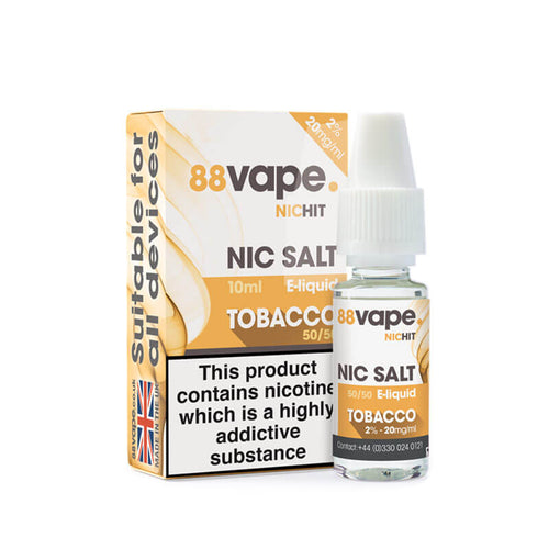 88Vape Nic Hit Tobacco Nic Salt  10ml E-Liquid- 20mg