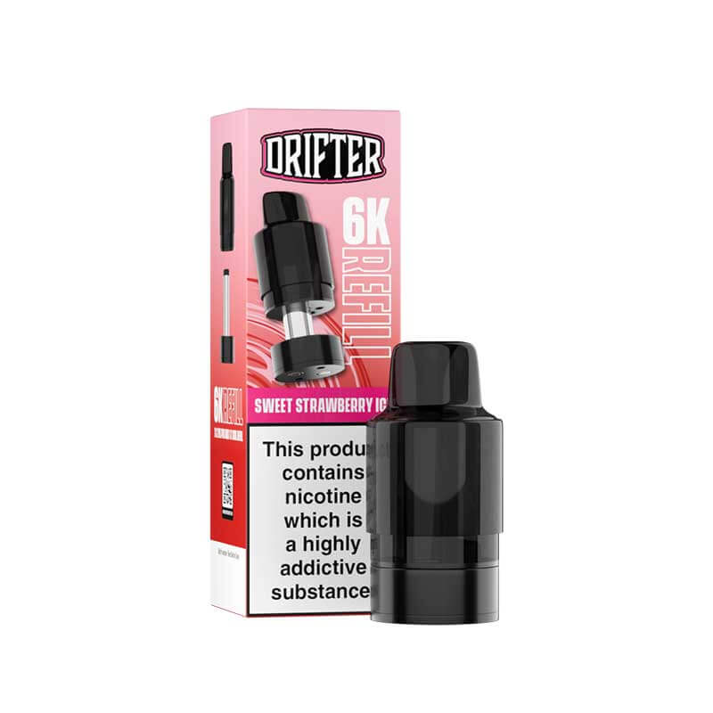 Drifter 6K Sweet Strawberry Ice Prefilled Vape Pod + Refill - 1PK