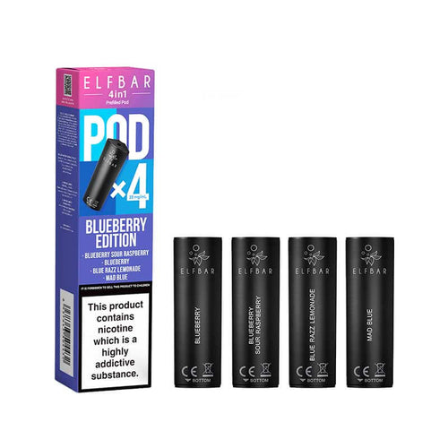 Elf Bar 4in1 Blueberry Edition Prefilled Vape Pods - 20mg