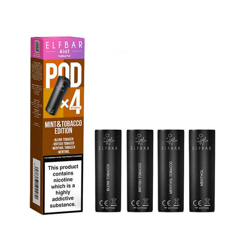 Elf Bar 4in1 Mint & Tobacco Edition Prefilled Vape Pods - 20mg