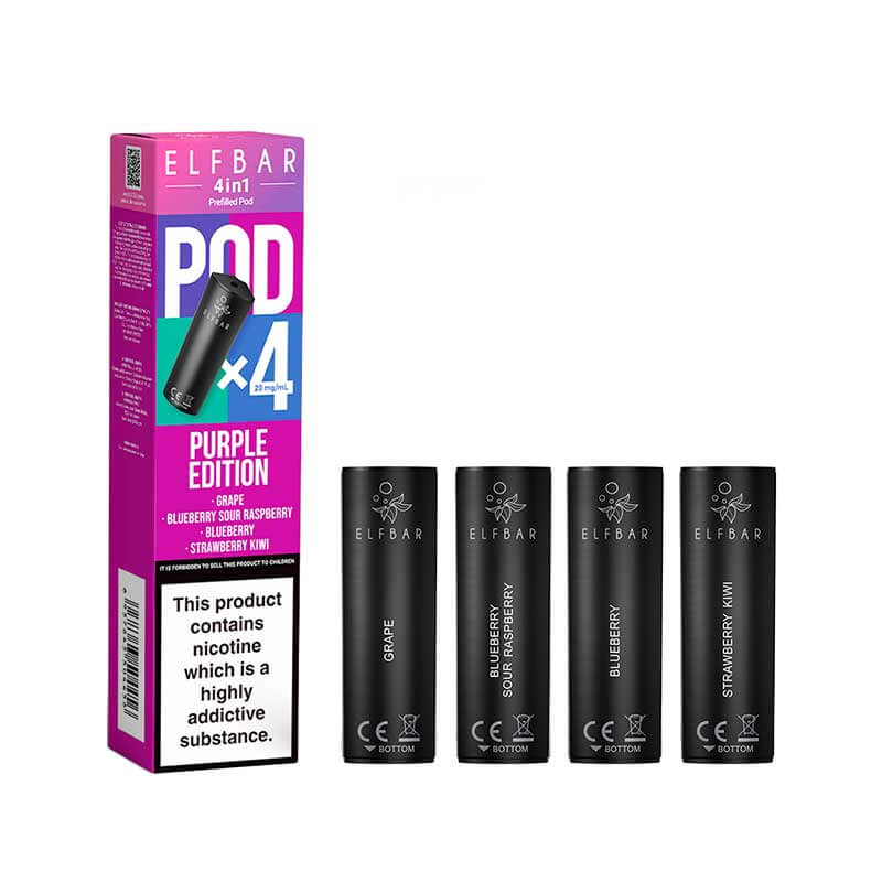 Elf Bar 4in1 Purple Edition Prefilled Vape Pods - 20mg