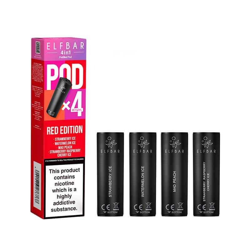 Elf Bar 4in1 Red Edition Prefilled Vape Pods - 20mg