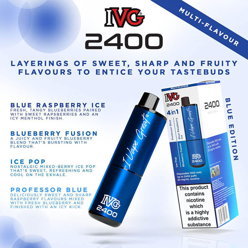 IVG  2400 Blue Edition 4 In 1 20mg Disposable Vape