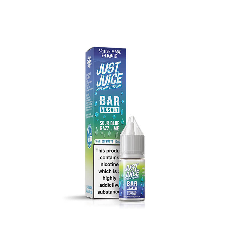 Just Juice Bar Range Sour Blue Razz Lime 10ml Nic Salt E-Liquid