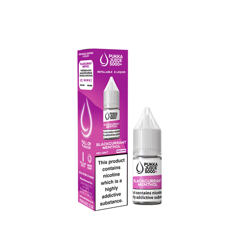 Pukka Juice 5000+ Blackcurrant Menthol 10ml Nic Salt E-Liquid