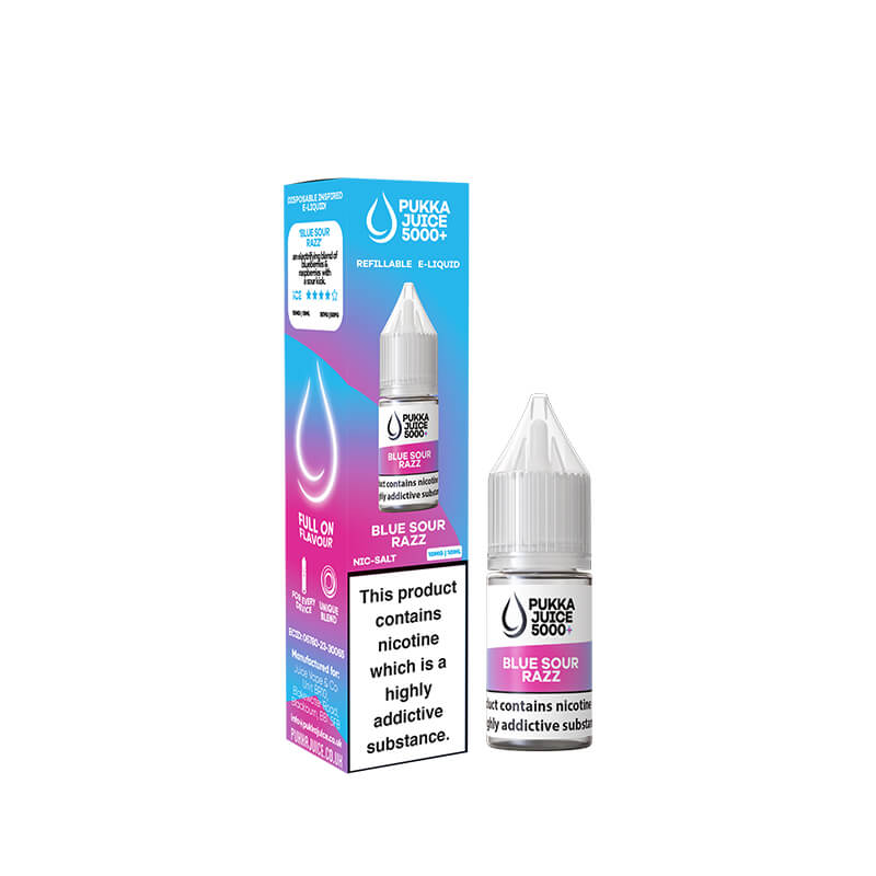 Pukka Juice 5000+ Blue Sour Razz 10ml Nic Salt E-Liquid