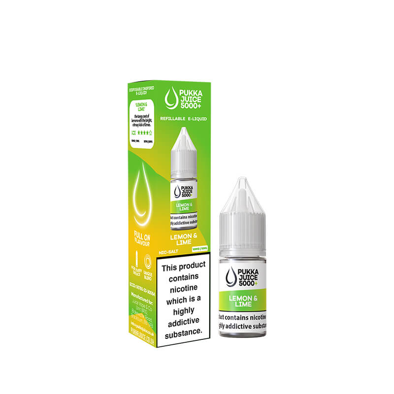 Pukka Juice 5000+ Lemon & Lime 10ml Nic Salt E-Liquid