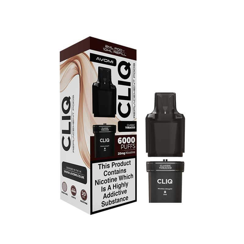 Avomi CLIQ Prefilled Vape Pod + Refill - Classic Tobacco