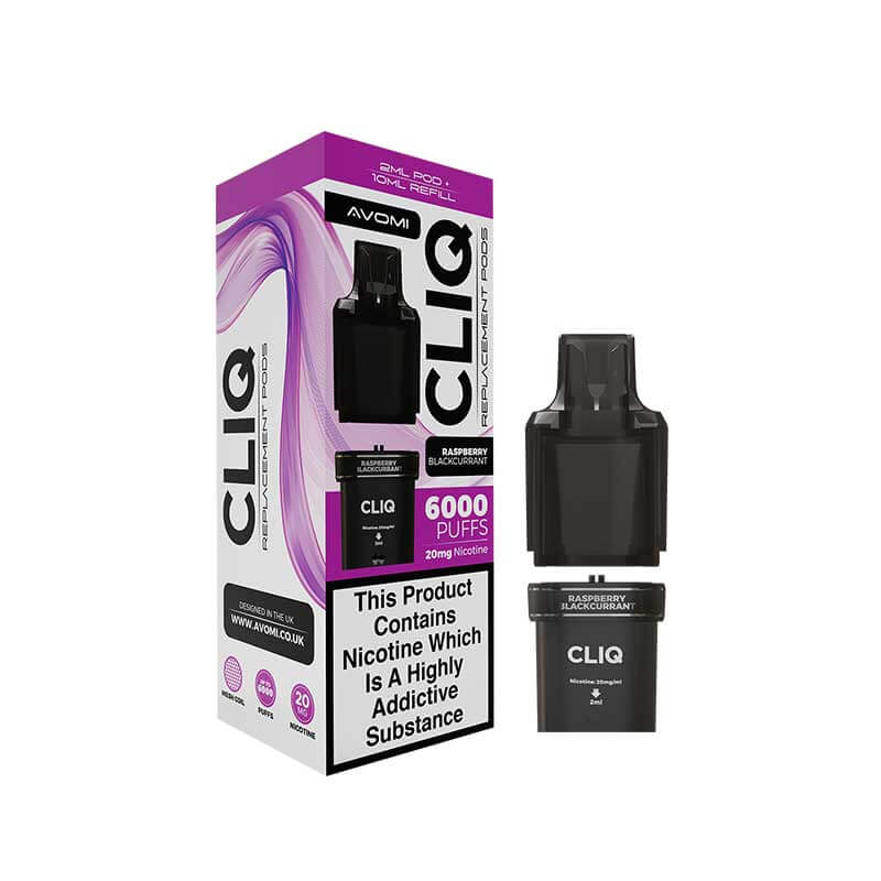 Avomi CLIQ Prefilled Vape Pod + Refill - Raspberry Blackcurrant