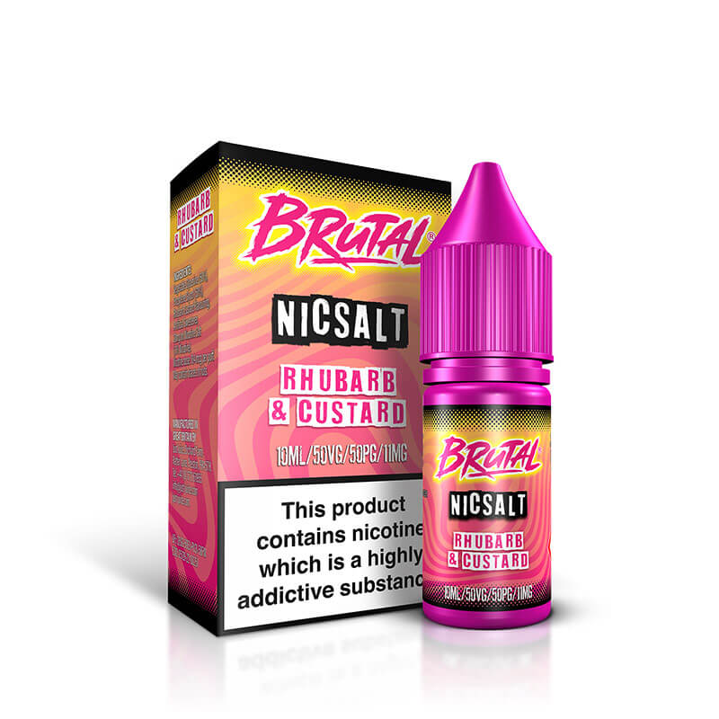 Brutal Rhubarb & Custard Nic Salt 10ml E-Liquid By Just Juice