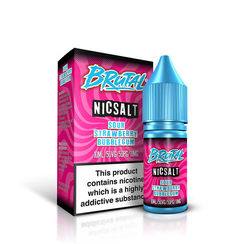 Brutal Sour Strawberry Bubblegum Nic Salt 10ml E-Liquid By Just Juice