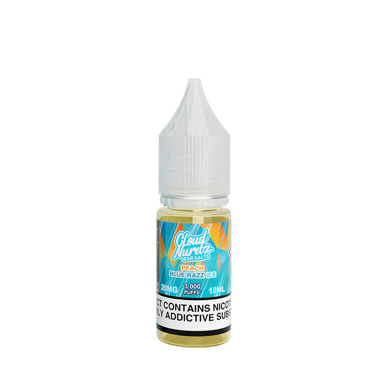 Cloud Nurdz Bar Salts Peach Blue Razz Ice 10ml Nic Salt E-Liquid