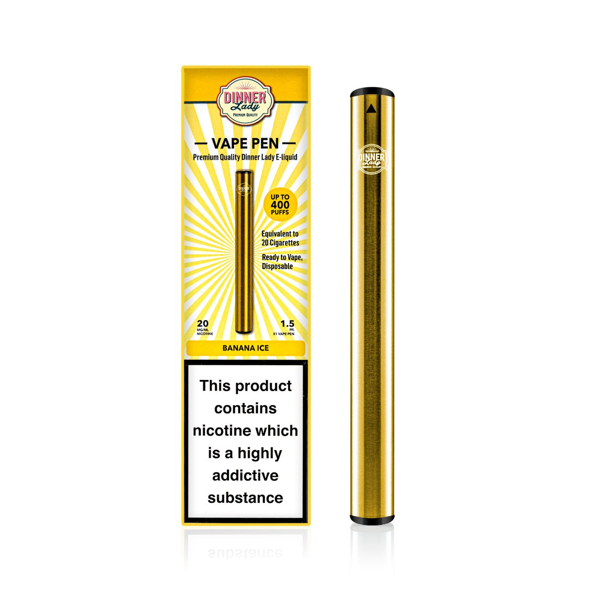 Dinner Lady Banana Ice Disposable Vape Pen 1.5ml 20mg