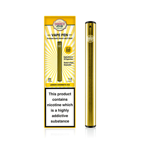 Dinner Lady Lemon Sherbets Ice Disposable Vape Pen 1.5ml 20mg