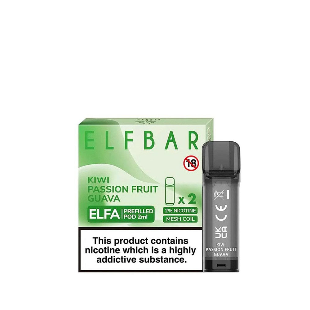 Elf Bar Elfa Kiwi Passion Fruit Guava Prefilled Pods 20mg