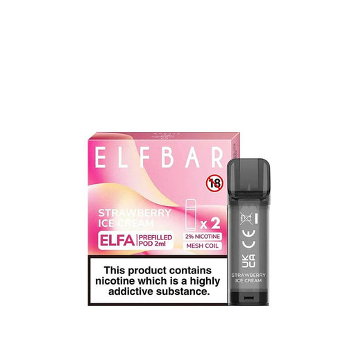 Elf Bar Elfa Strawberry Ice Cream Prefilled Pods 20mg