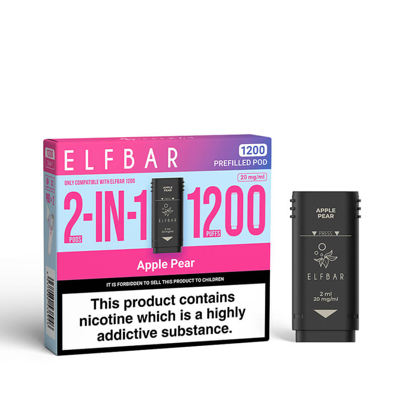 Elf Bar 1200 2in1 Apple Pear Prefilled Vape Pods - 2 Pods