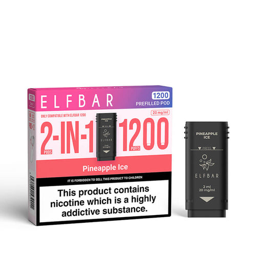 Elf Bar 1200 2in1 Pineapple Ice Prefilled Vape Pods - 2 Pods