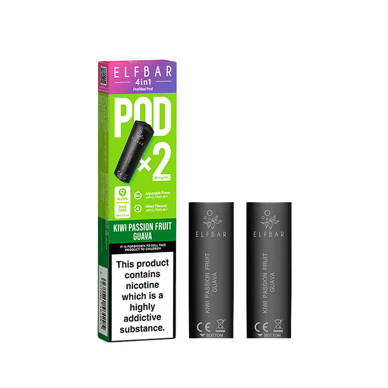 Elf Bar 4in1 Kiwi Passion Fruit Guava Prefilled Vape Pods - 20mg