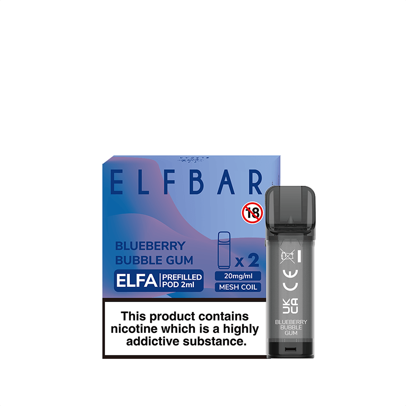 Elf Bar Elfa Blueberry Bubble Gum Prefilled Pods 20mg - 2 Pack