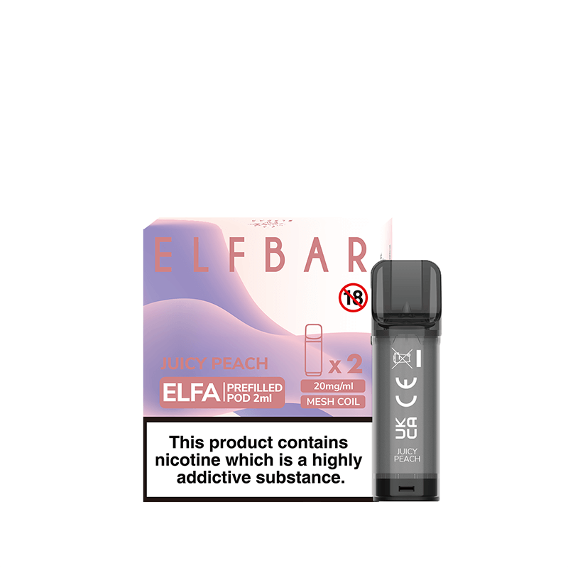 Elf Bar Elfa Juicy Peach Prefilled Pods 20mg - 2 Pack