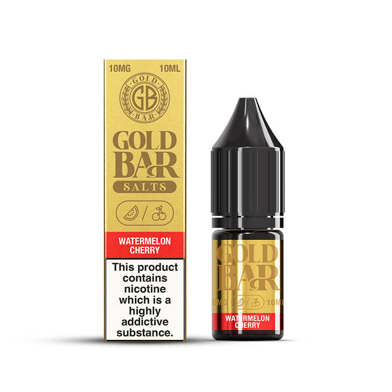 Gold Bar Salts Watermelon Cherry Nic Salt E-Liquid 10ml