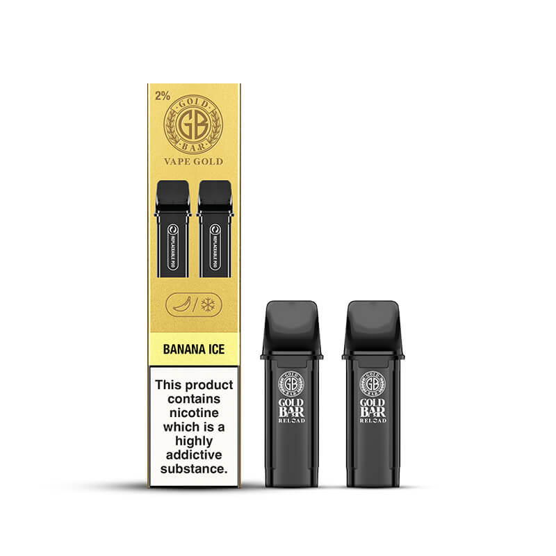 Gold Bar Reload Banana Ice Prefilled Vape Pods - 20mg