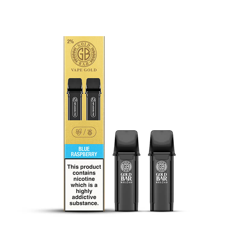 Gold Bar Reload Blue Raspberry Prefilled Vape Pods - 20mg