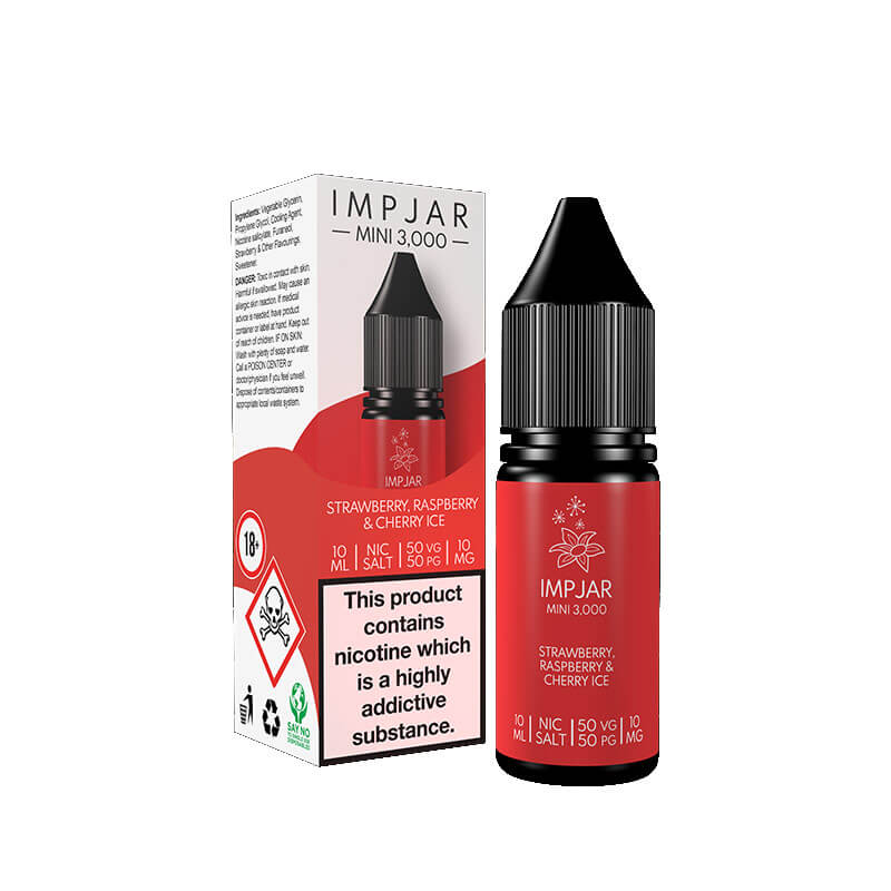 Imp Jar Strawberry Raspberry & Cherry Ice 10ml Nic Salt E-Liquid