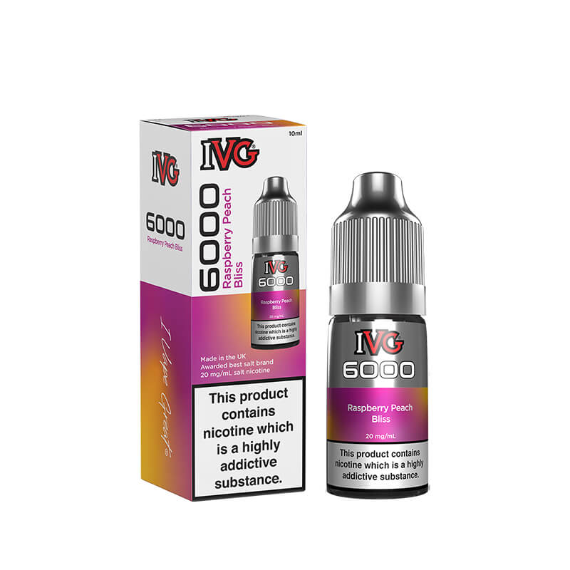 IVG  6000 Raspberry Peach Bliss 10ml Nic Salt E-Liquid