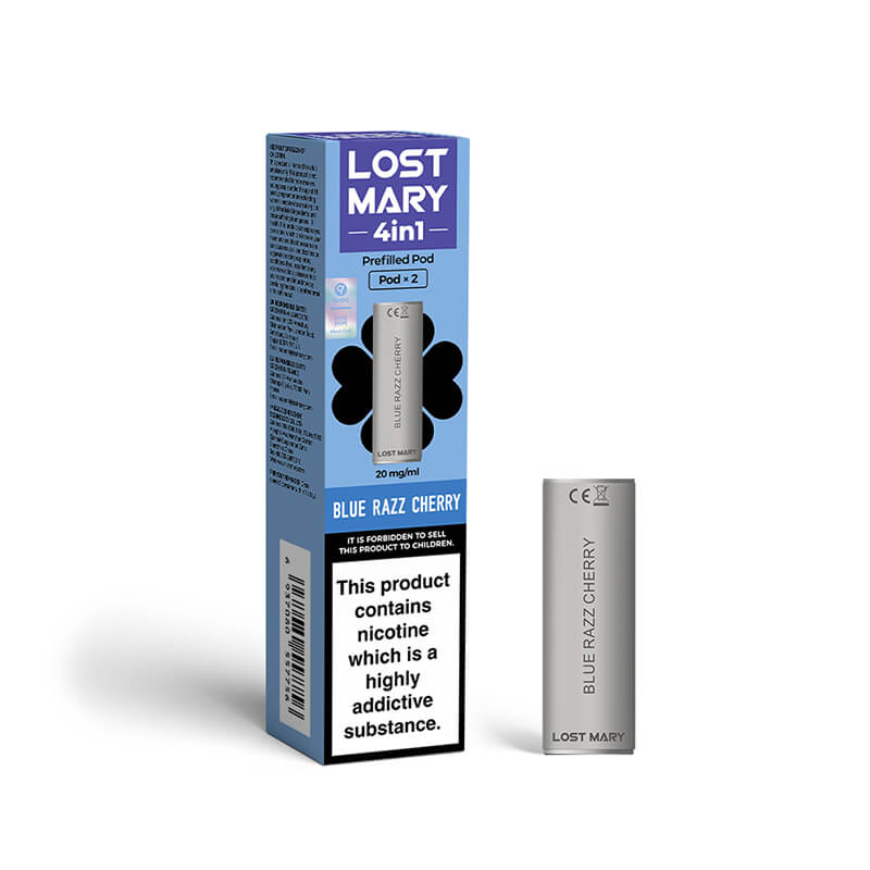 Lost Mary 4in1 Blue Razz Cherry Prefilled Vape Pods 20mg - 2 Pods