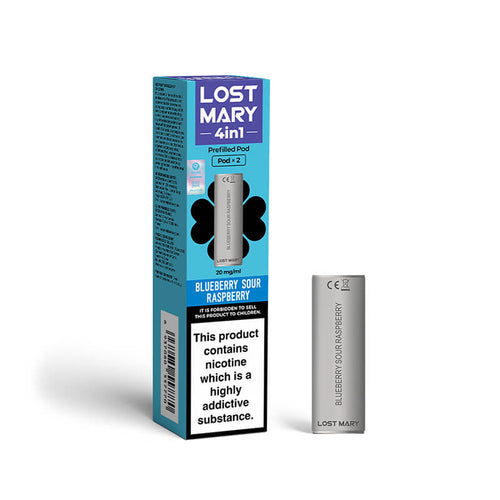 Lost Mary 4in1 Blueberry Sour Raspberry Prefilled Vape Pods 20mg - 2 Pods