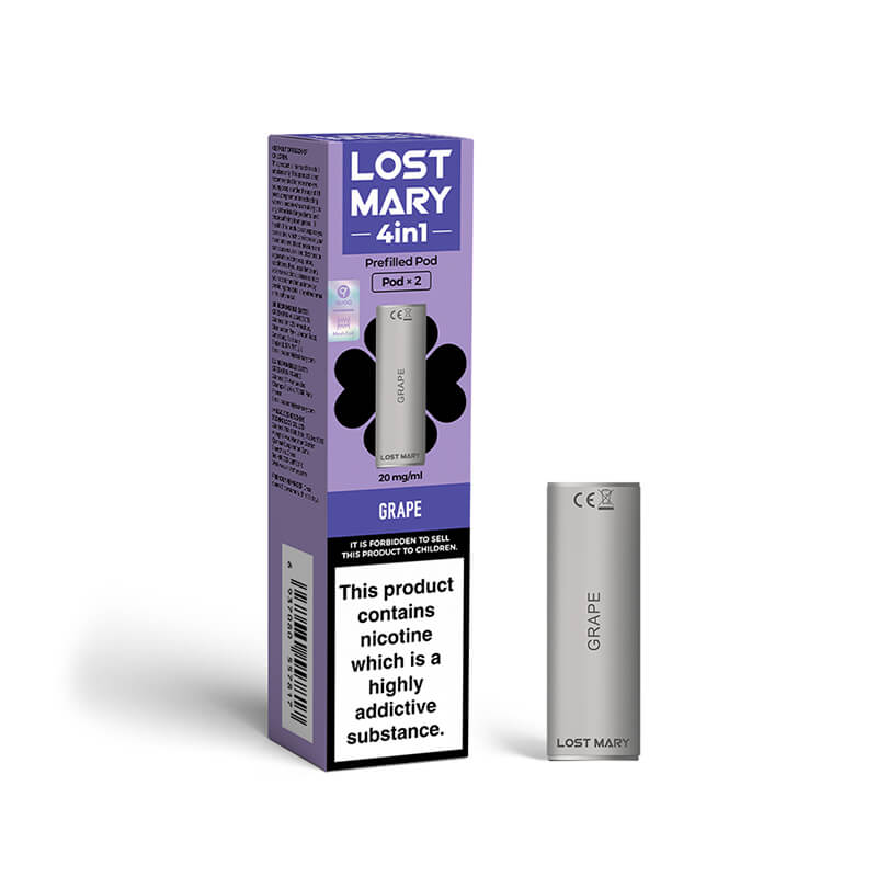 Lost Mary 4in1 Grape Prefilled Vape Pods 20mg - 2 Pods