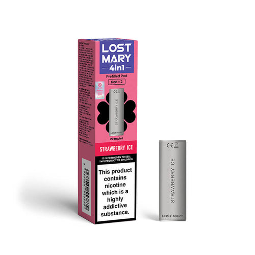 Lost Mary 4in1 Strawberry Ice Prefilled Vape Pods 20mg - 2 Pods