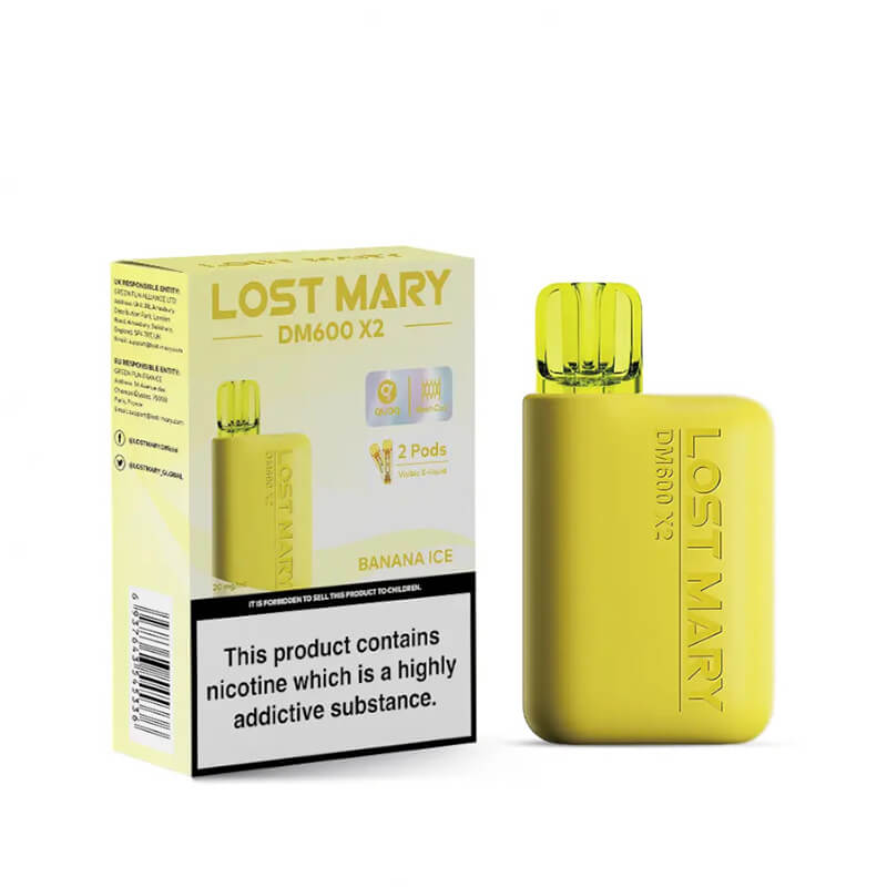 Lost Mary DM600 X2 Banana Ice Disposable Vape 20mg