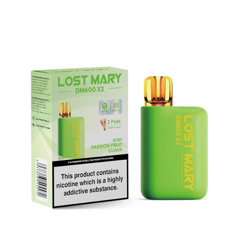 Lost Mary DM600 X2 Kiwi Passion Fruit Guava Disposable Vape 20mg