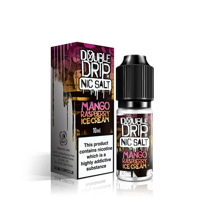 Double Drip Mango Raspberry Ice Cream Nic Salts E Liquid 10ml