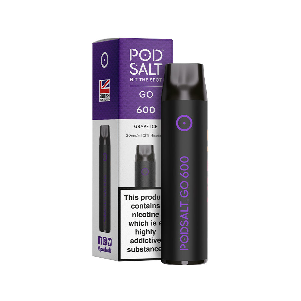 Pod Salt Go 600 Grape Ice 20mg Disposable Vape