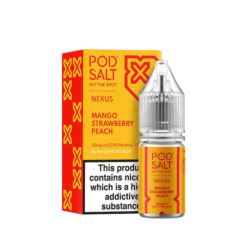 Pod Salt Nexus Mango Strawberry Peach Nic Salt E-Liquid 10ml