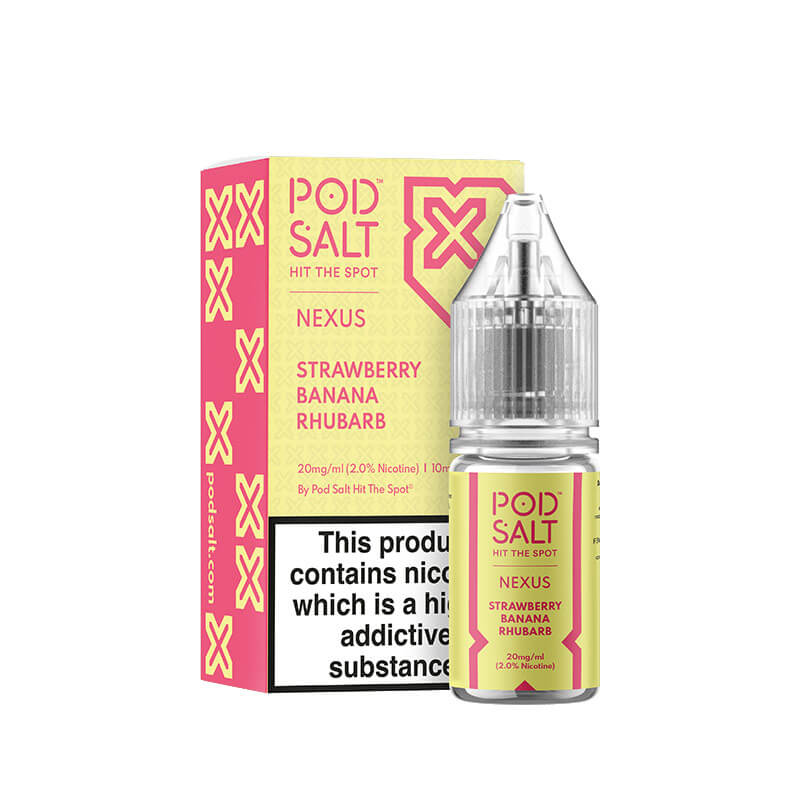 Pod Salt Nexus Strawberry Banana Rhubarb Nic Salt E-Liquid 10ml