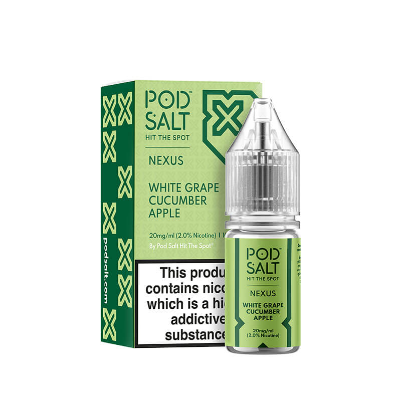 Pod Salt Nexus White Grape Cucumber Apple Nic Salt E-Liquid 10ml