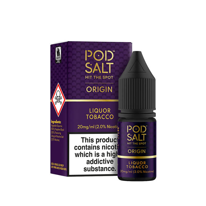 Pod Salt Origin Liquor Tobacco 10ml Nic Salt E-Liquid