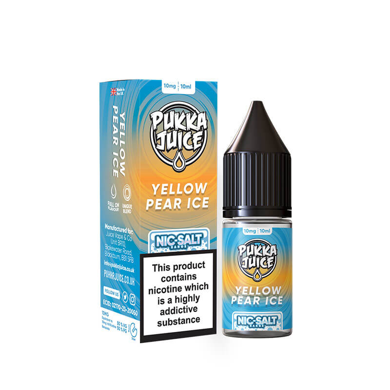 Pukka Juice Yellow Pear Ice 10ml Nic Salt E-liquid