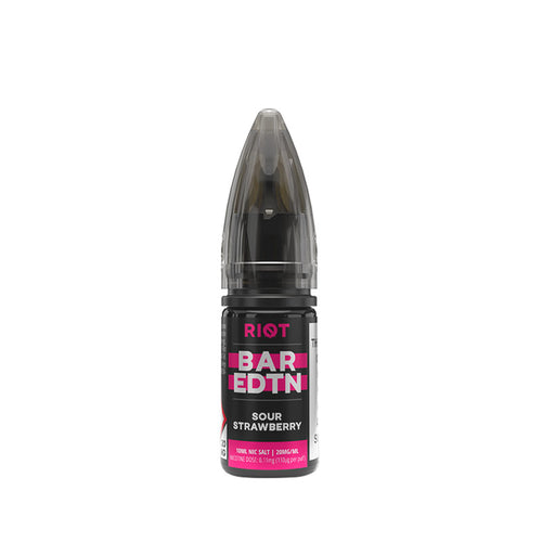 Riot Squad BAR EDTN Sour Strawberry 10ml Nic Salt E-Liquid