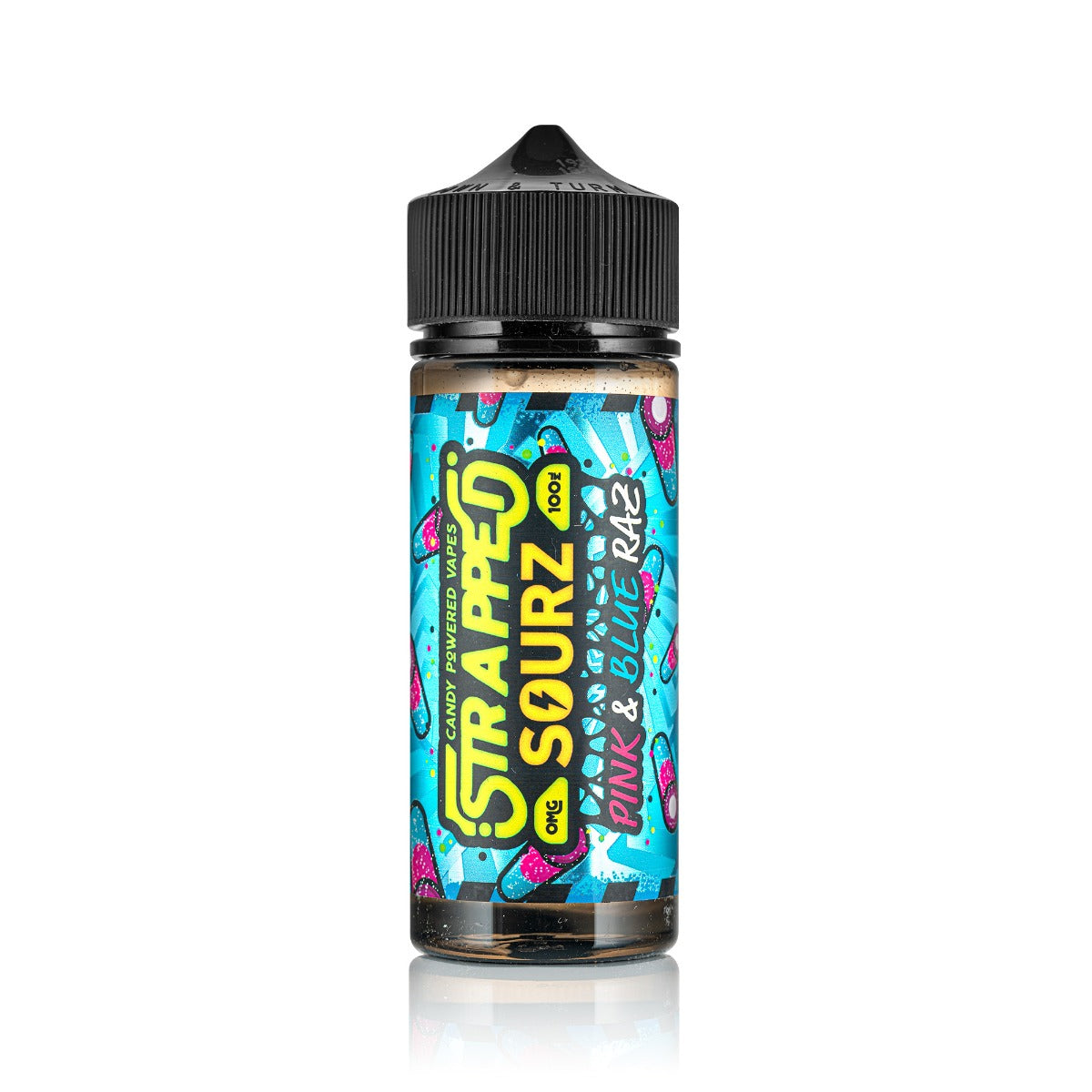 Strapped Sourz Pink & Blue Razz 100ml Shortfill E-Liquid