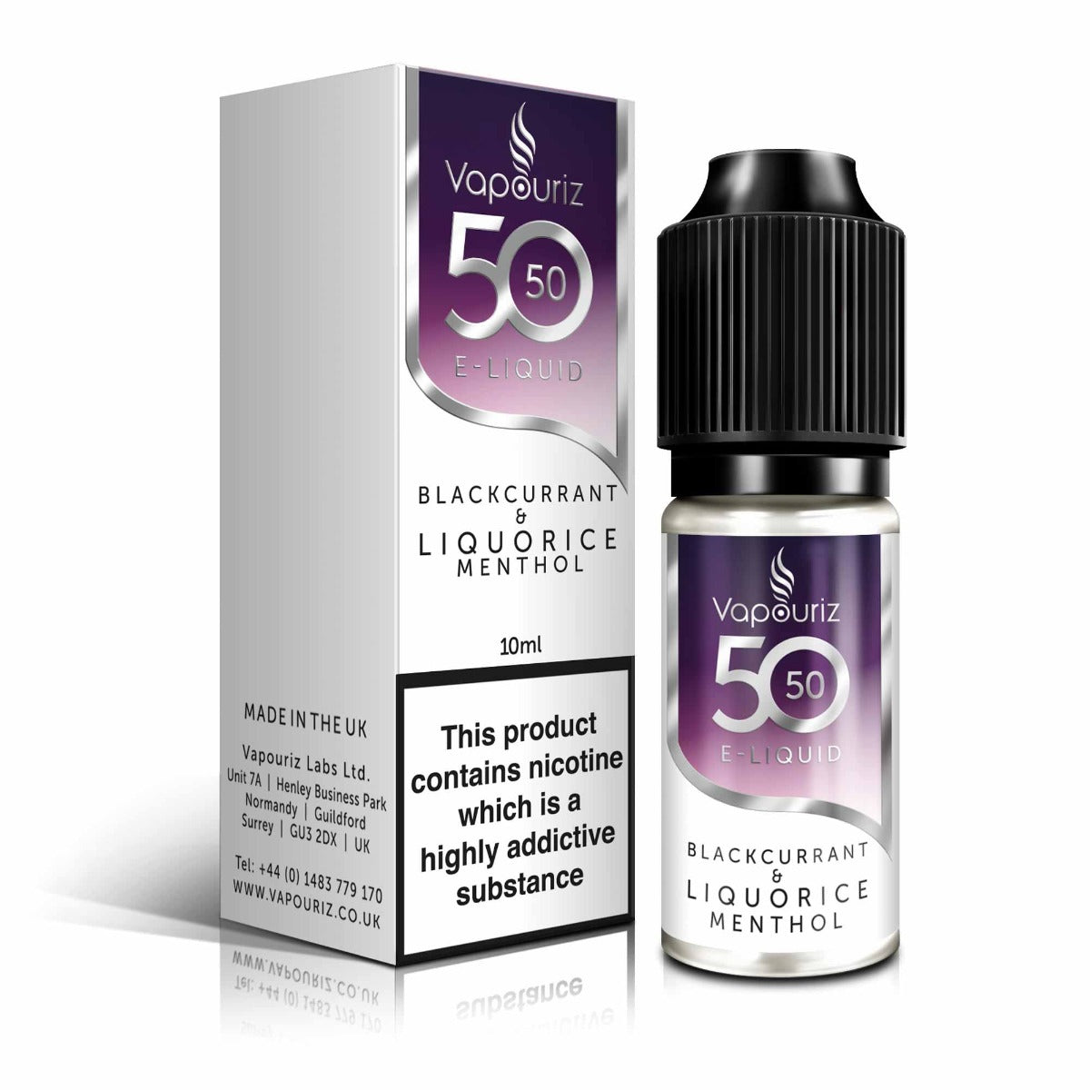 Vapouriz 50/50 Blackcurrant & Liquorice Menthol 10ml 18mg