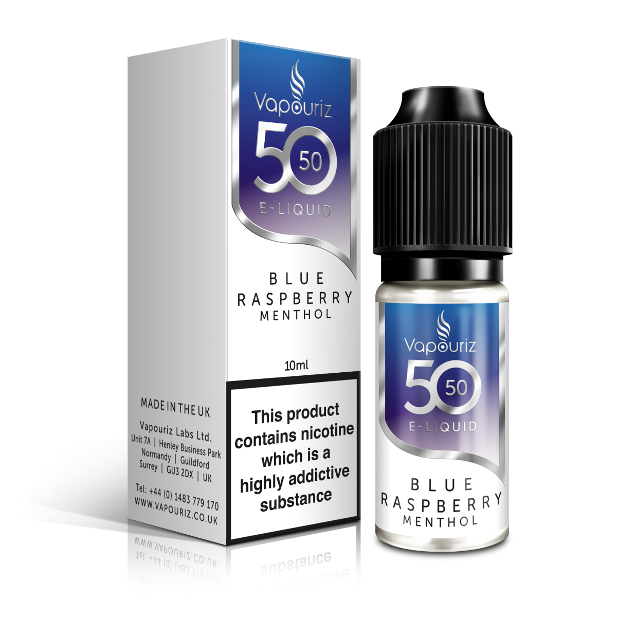 Vapouriz 50/50 Blue Raspberry Menthol 10ml